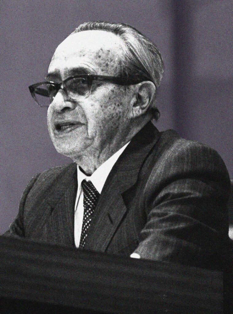 Hans Jonas à l’Université de St. Gallen (1983). Pour son auteur, Le concept de Dieu après Auschwitz, n’était qu’un « balbutiement » philosophique.